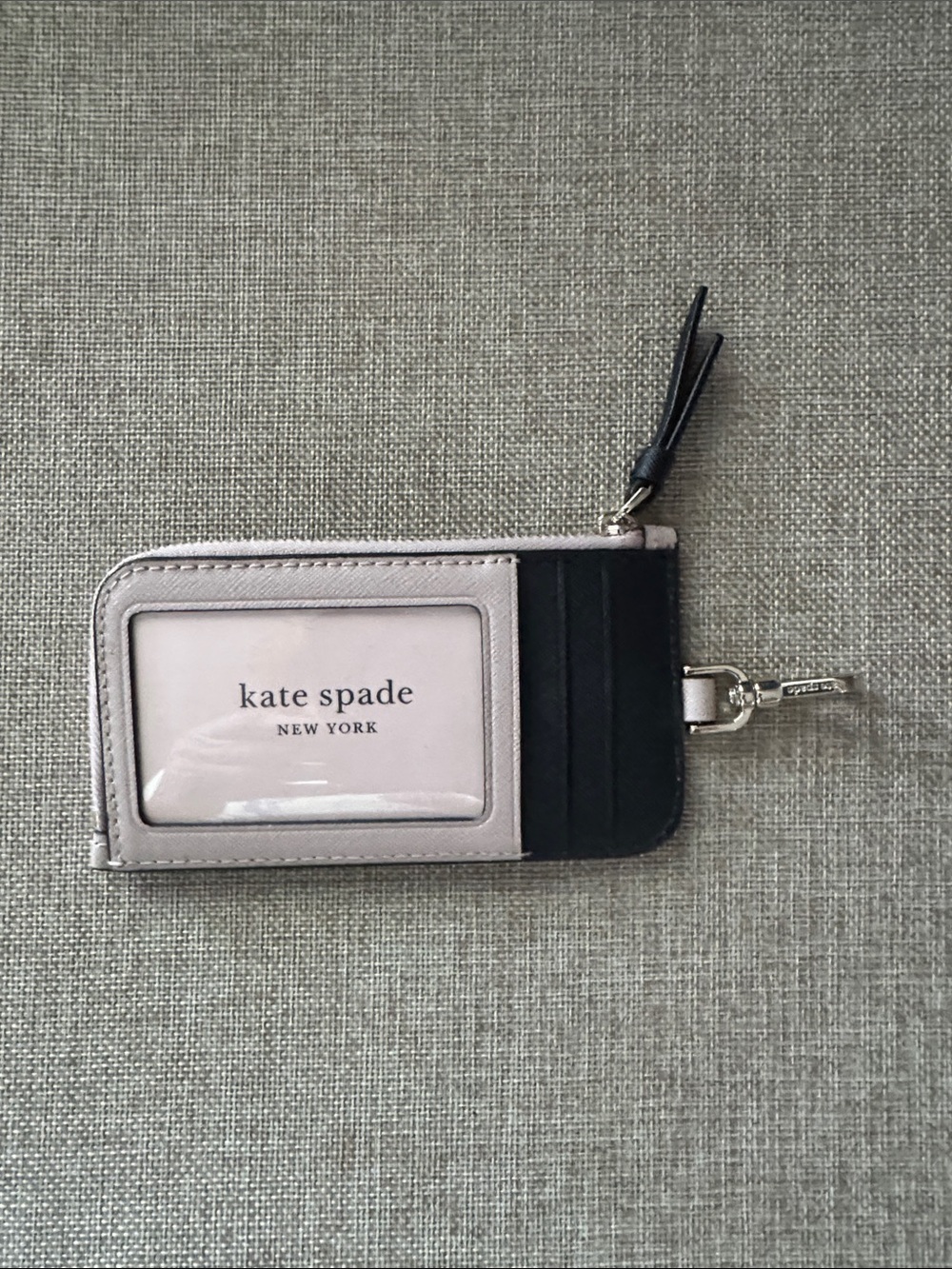 Kate Spade Two-Tone Black and Cream Card & Key Holder